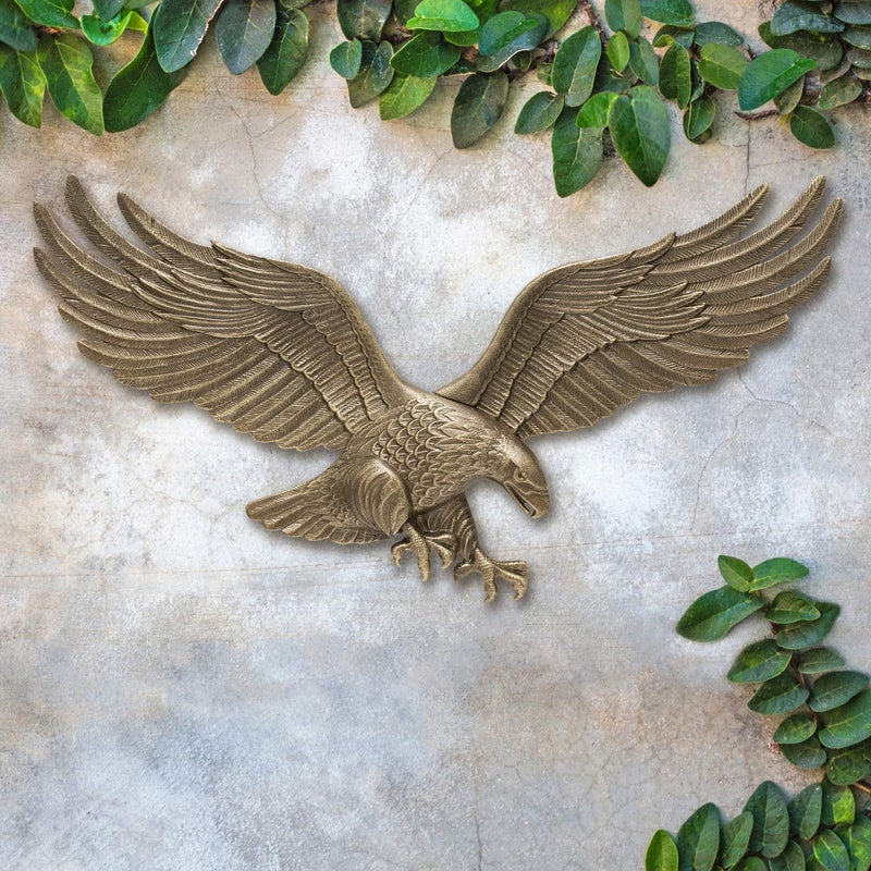 Whitehall Products Decorative Wall Eagle, 24-Inch, Antique Brass - Image 2